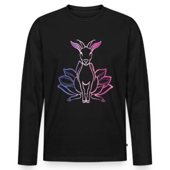 Goat yoga meditation, yoga class, yoga - Men's Premium Organic Long Sleeve Shirt - black - Front - Nico (187cm)