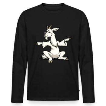 Goat yoga meditation, yoga class, yoga - Men's Premium Organic Long Sleeve Shirt - black - Front - Nico (187cm)