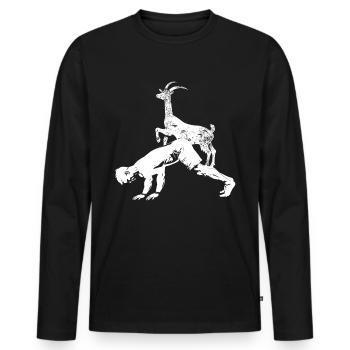 Goat yoga meditation, yoga class, yoga - Men's Premium Organic Long Sleeve Shirt - black - Front - Nico (187cm)