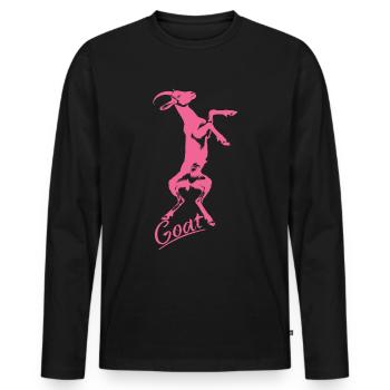 Goat yoga meditation, yoga class, yoga - Men's Premium Organic Long Sleeve Shirt - black - Front - Nico (187cm)
