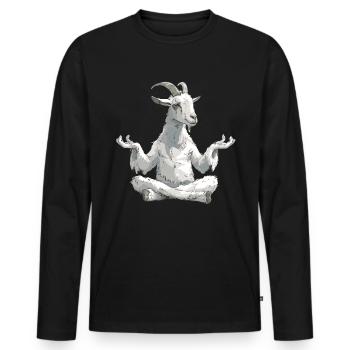 Goat yoga meditation, yoga class, yoga - Men's Premium Organic Long Sleeve Shirt - black - Front - Nico (187cm)