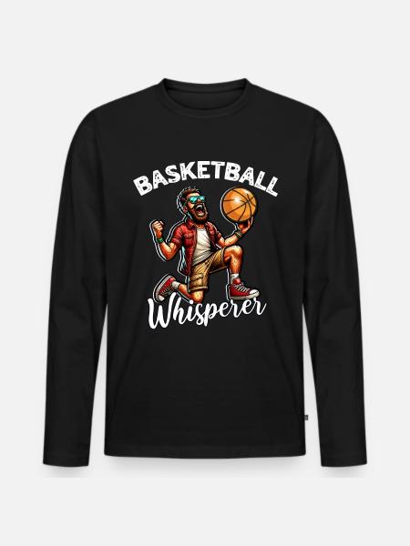 Basketball Sprüche - Männer Premium Bio Langarmshirt - Schwarz