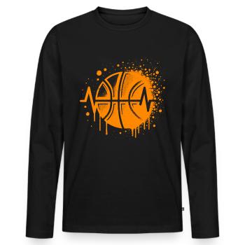 Basketball Herzlinie - Männer Premium Bio Langarmshirt - Schwarz - Vorne - Nico (187cm)