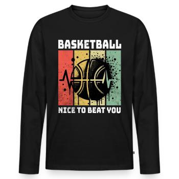 Basketball Sayings - Men's Premium Organic Long Sleeve Shirt - black - Front - Nico (187cm)