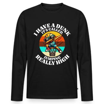 Basketball Sayings - Men's Premium Organic Long Sleeve Shirt - black - Front - Nico (187cm)