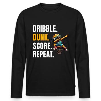 Basketball Sayings - Men's Premium Organic Long Sleeve Shirt - black - Front - Nico (187cm)