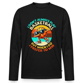 Basketball Sayings - Men's Premium Organic Long Sleeve Shirt - black - Front - Nico (187cm)