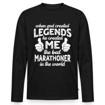 Best Marathon Runner Legend - Men's Premium Organic Long Sleeve Shirt - black - Front - Nico (187cm)