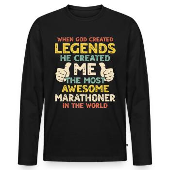 Marathon runner - Men's Premium Organic Long Sleeve Shirt - black - Front - Nico (187cm)