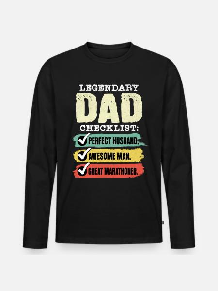 Dad Marathon Runner Father's Day - Men's Premium Organic Long Sleeve Shirt - black