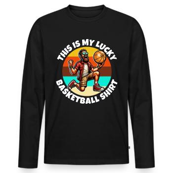 Basket-ball - T-shirt manches longues Premium bio Homme - noir - Devant - Nico (187cm)