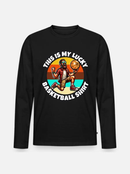 Basket-ball - T-shirt manches longues Premium bio Homme - noir