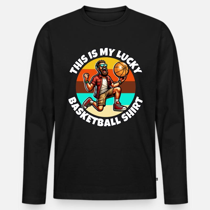 Basketball - Männer Premium Bio Langarmshirt - Schwarz