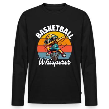 Basketball Whisperer - Männer Premium Bio Langarmshirt - Schwarz - Vorne - Nico (187cm)