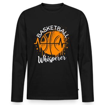 Basketball Whisperer - Men's Premium Organic Long Sleeve Shirt - black - Front - Nico (187cm)