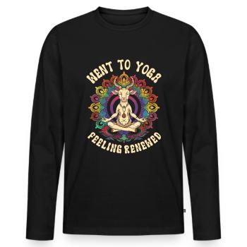Goat yoga meditation, yoga class, yoga - Men's Premium Organic Long Sleeve Shirt - black - Front - Nico (187cm)