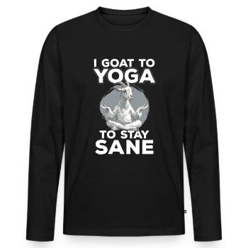 Goat yoga meditation, yoga class, yoga - Men's Premium Organic Long Sleeve Shirt - black - Front - Nico (187cm)