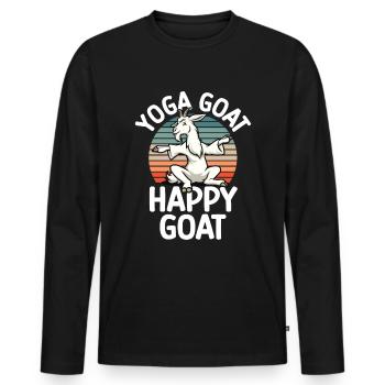 Goat yoga meditation, yoga class, yoga - Men's Premium Organic Long Sleeve Shirt - black - Front - Nico (187cm)