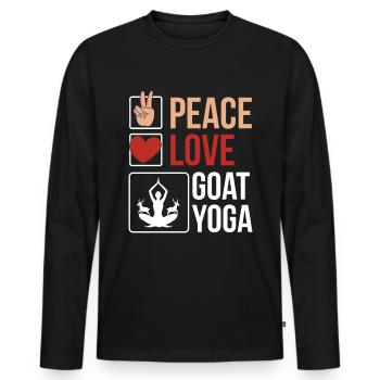 Goat yoga meditation, yoga class, yoga - Men's Premium Organic Long Sleeve Shirt - black - Front - Nico (187cm)