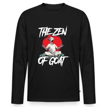 Goat yoga meditation, yoga class, yoga - Men's Premium Organic Long Sleeve Shirt - black - Front - Nico (187cm)