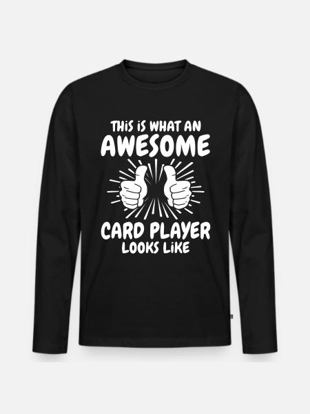 Card player - Men's Premium Organic Long Sleeve Shirt - black