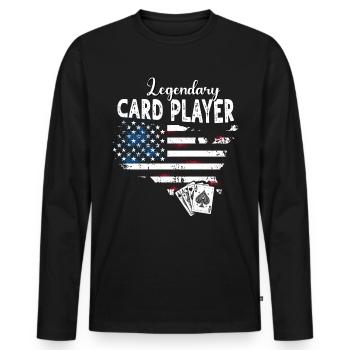 Kartenspieler - Männer Premium Bio Langarmshirt - Schwarz - Vorne - Nico (187cm)