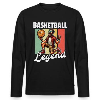 Basket-ball Legend Hommes - T-shirt manches longues Premium bio Homme - noir - Devant - Nico (187cm)