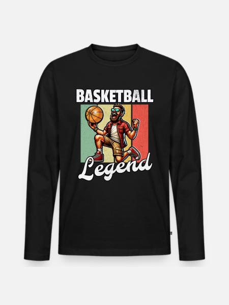 Basketball Legend Men - Men's Premium Organic Long Sleeve Shirt - black