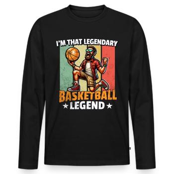 Légende du basket-ball - T-shirt manches longues Premium bio Homme - noir - Devant - Nico (187cm)