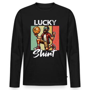 Basket-ball - T-shirt manches longues Premium bio Homme - noir - Devant - Nico (187cm)