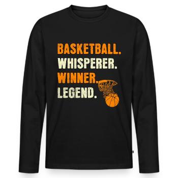 Légende du basket-ball - T-shirt manches longues Premium bio Homme - noir - Devant - Nico (187cm)