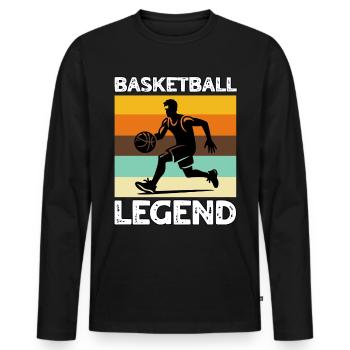Basketball Legend - Men's Premium Organic Long Sleeve Shirt - black - Front - Nico (187cm)