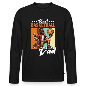 Basketball Dad - Men's Premium Organic Long Sleeve Shirt - black - Front - Nico (187cm)