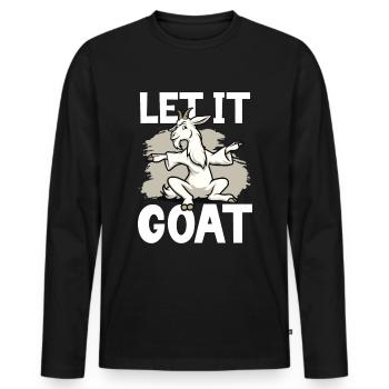 Goat yoga meditation, yoga class, yoga - Men's Premium Organic Long Sleeve Shirt - black - Front - Nico (187cm)