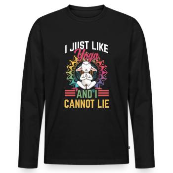 Goat yoga meditation, yoga class, yoga - Men's Premium Organic Long Sleeve Shirt - black - Front - Nico (187cm)