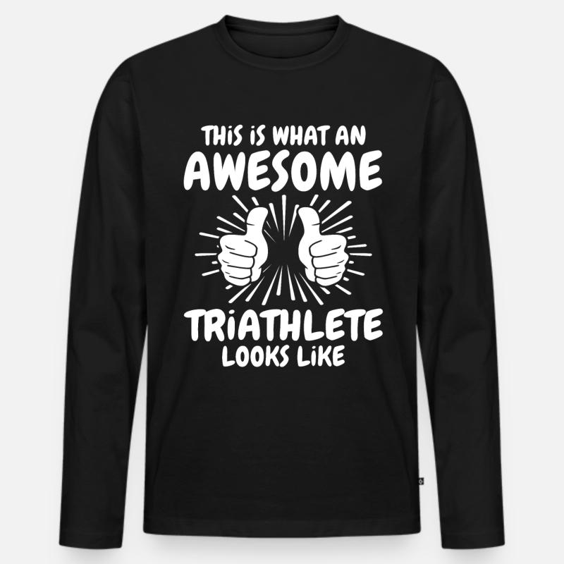 Triathlet - Männer Premium Bio Langarmshirt - Schwarz