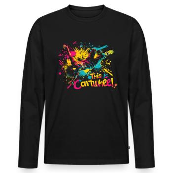 Cooler Radschlagen-turner - Männer Premium Bio Langarmshirt - Schwarz - Vorne - Nico (187cm)