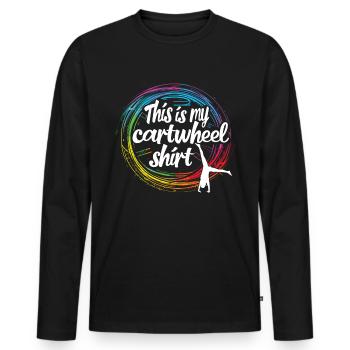 Cooler Radschlagen-turner - Männer Premium Bio Langarmshirt - Schwarz - Vorne - Nico (187cm)