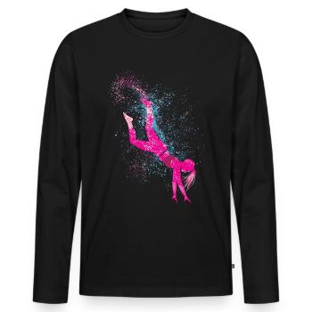 Cooler Radschlagen-turner - Männer Premium Bio Langarmshirt - Schwarz - Vorne - Nico (187cm)