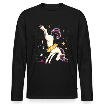 Cooler Radschlagen-turner - Männer Premium Bio Langarmshirt - Schwarz - Vorne - Nico (187cm)