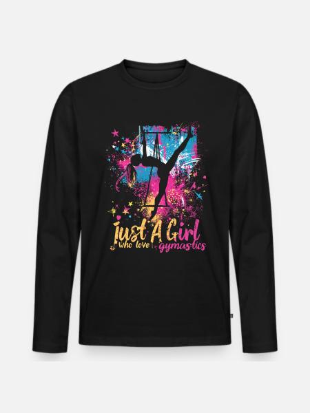 Cool cartwheel gymnast - Men's Premium Organic Long Sleeve Shirt - black