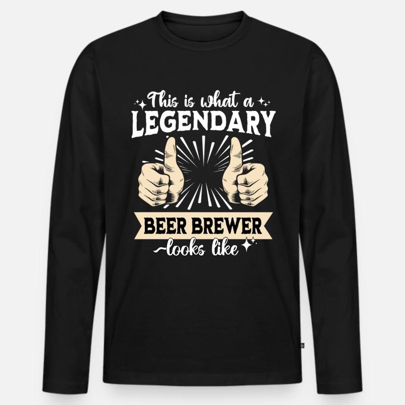 Legendärer Bierbrauer - Männer Premium Bio Langarmshirt - Schwarz