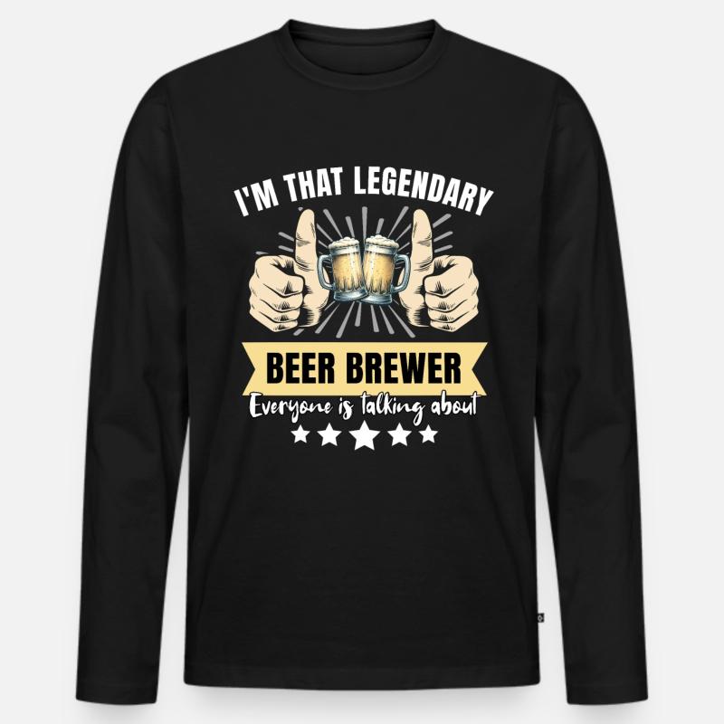 Legendärer Bierbrauer - Männer Premium Bio Langarmshirt - Schwarz