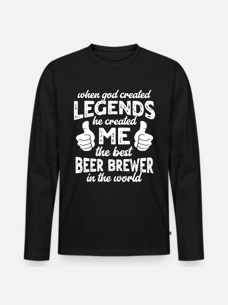 Bester Bierbrauer Legende - Männer Premium Bio Langarmshirt - Schwarz