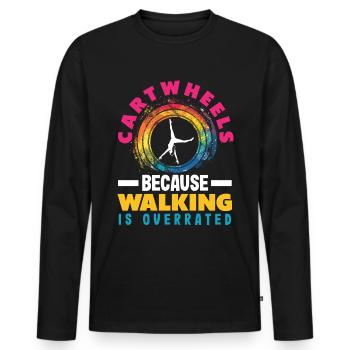 Cool Wheel Stroke Gymnastics Gymnastics - Men's Premium Organic Long Sleeve Shirt - black - Front - Nico (187cm)
