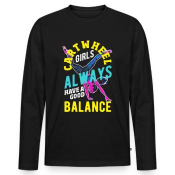 Cool Wheel Stroke Gymnastics Gymnastics - Men's Premium Organic Long Sleeve Shirt - black - Front - Nico (187cm)