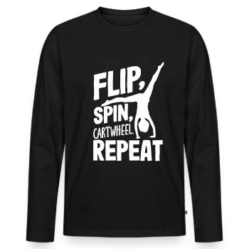Cool Wheel Stroke Gymnastics Gymnastics - Men's Premium Organic Long Sleeve Shirt - black - Front - Nico (187cm)