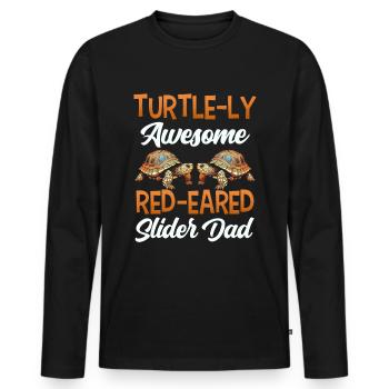 Red-eared turtle lovers - Men's Premium Organic Long Sleeve Shirt - black - Front - Nico (187cm)