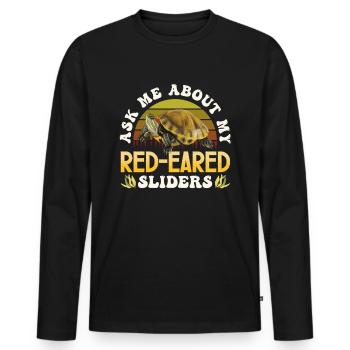 Red-eared turtle lovers - Men's Premium Organic Long Sleeve Shirt - black - Front - Nico (187cm)
