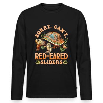 Red-eared turtle lovers - Men's Premium Organic Long Sleeve Shirt - black - Front - Nico (187cm)